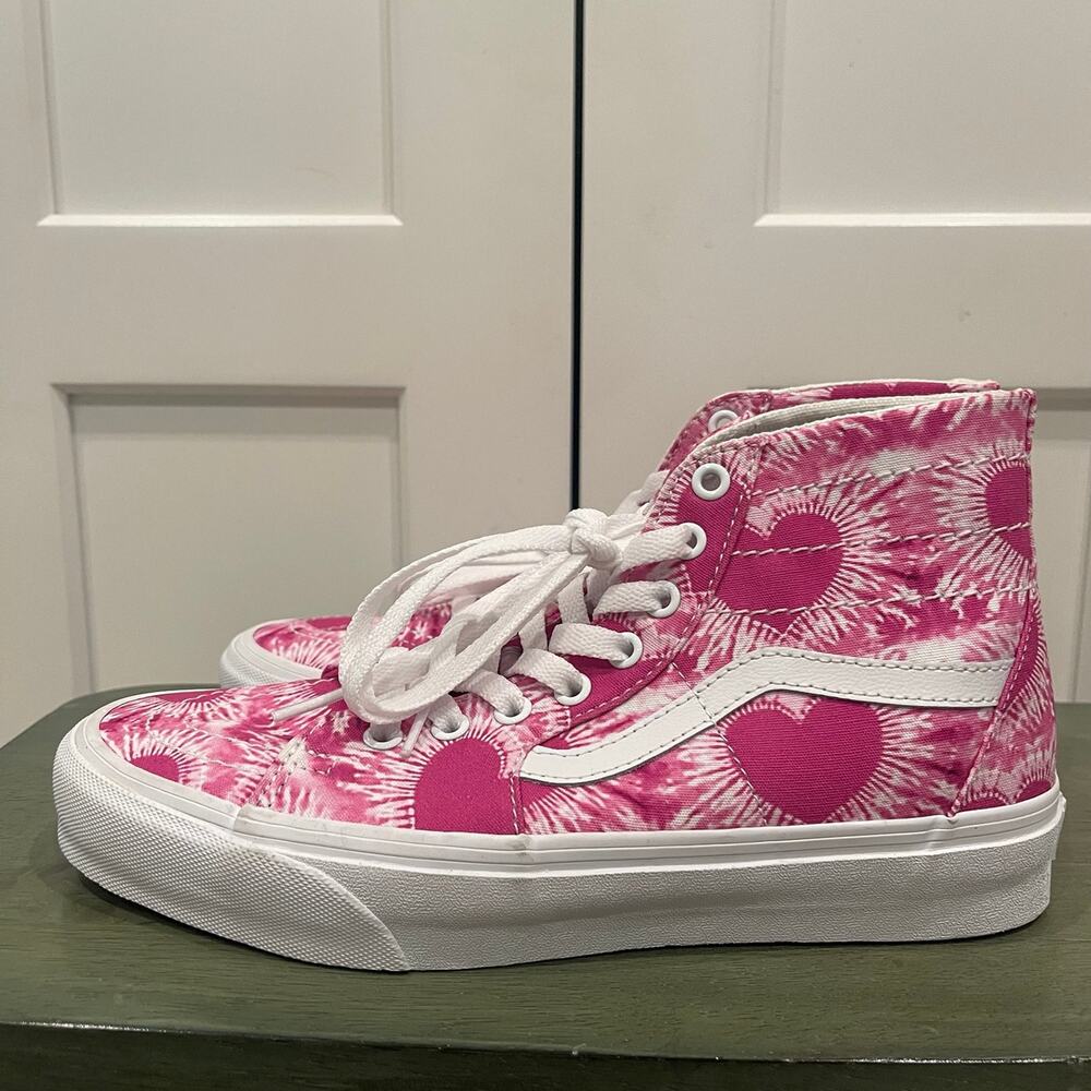 New Vans Sk8-Hi Tapered 'Tie Dye Hearts' Sneakers Pink Size 7.5 VN0A5KRUVDH